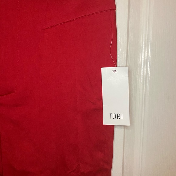 Tobi high waisted red pants long - Picture 3 of 4